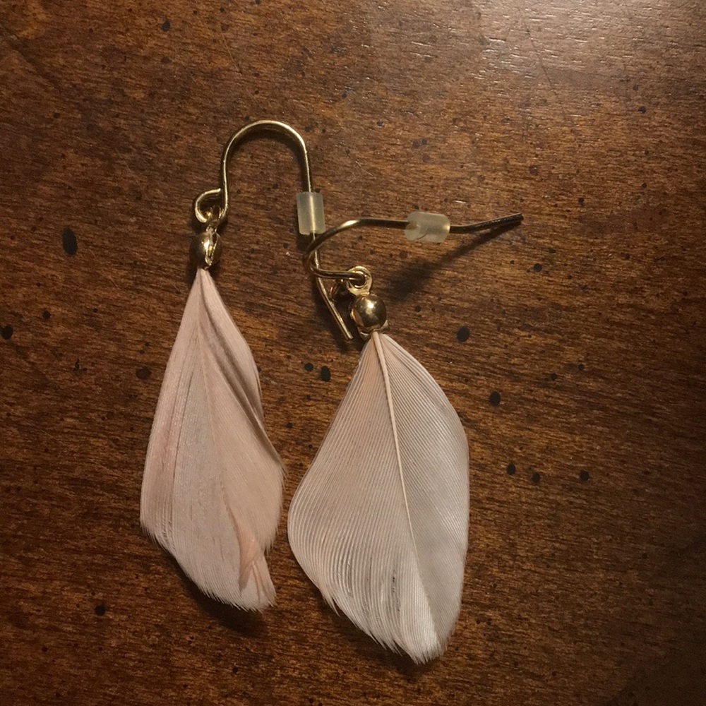 Pink Feather Earrings